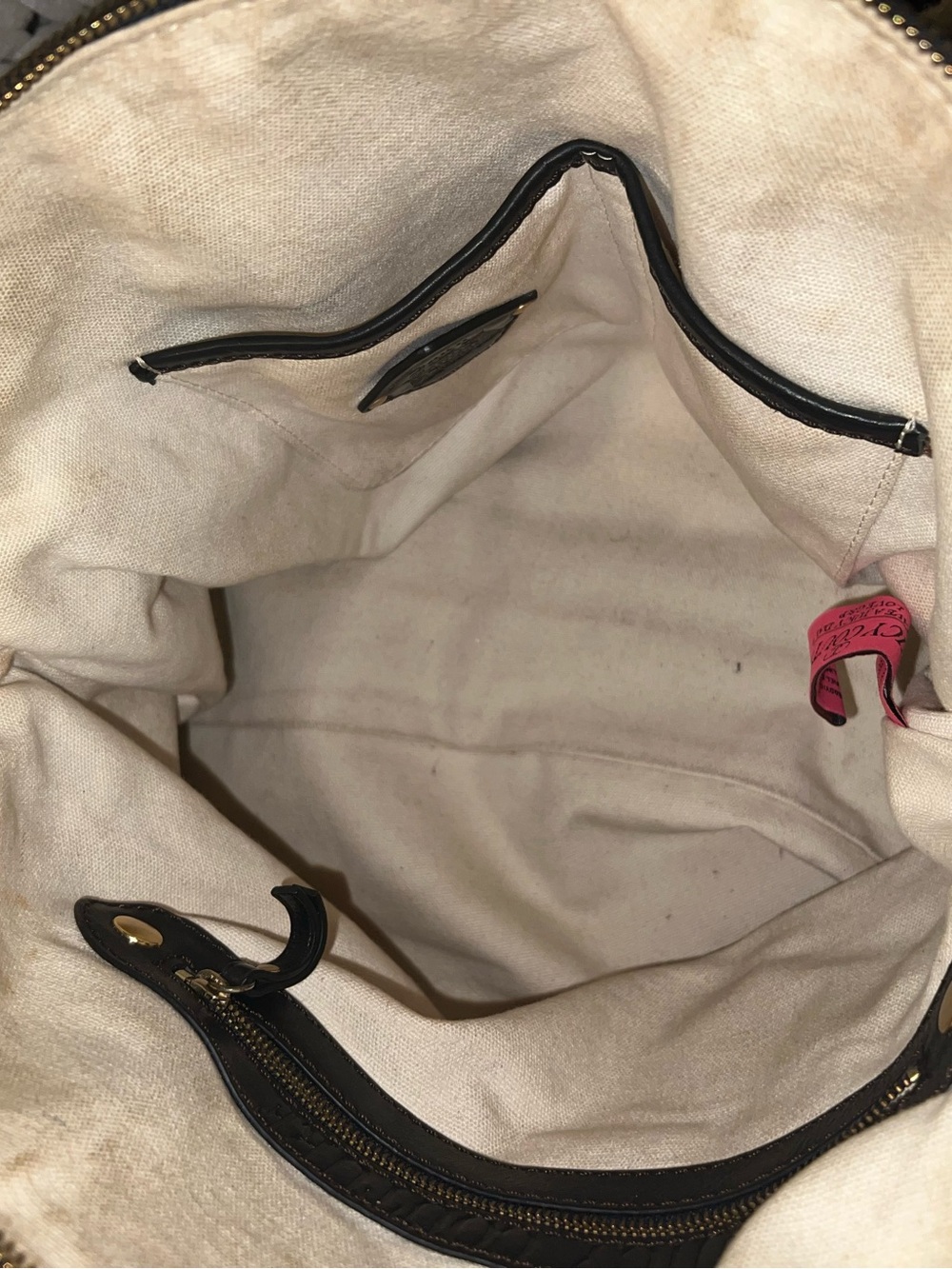 Black Leather Structured Tote with Gold Hardware - Picture 8 of 10
